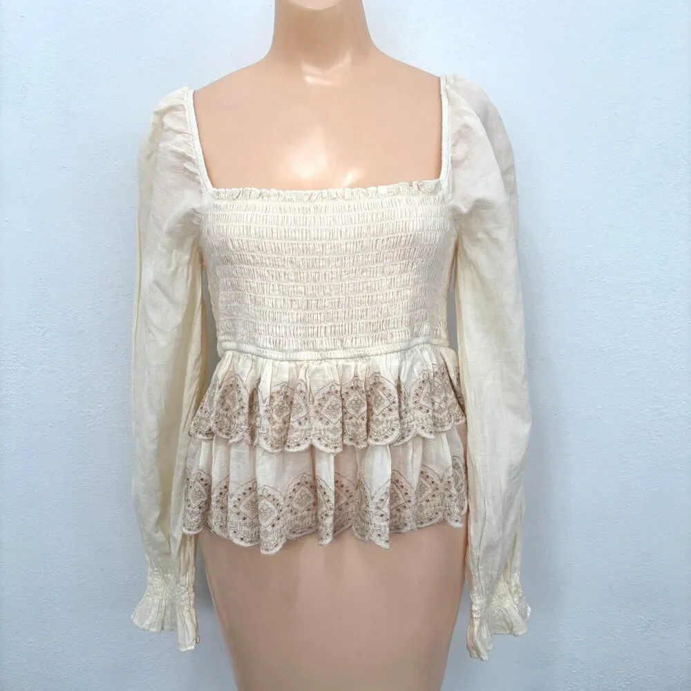 American Eagle Smocked Top Medium